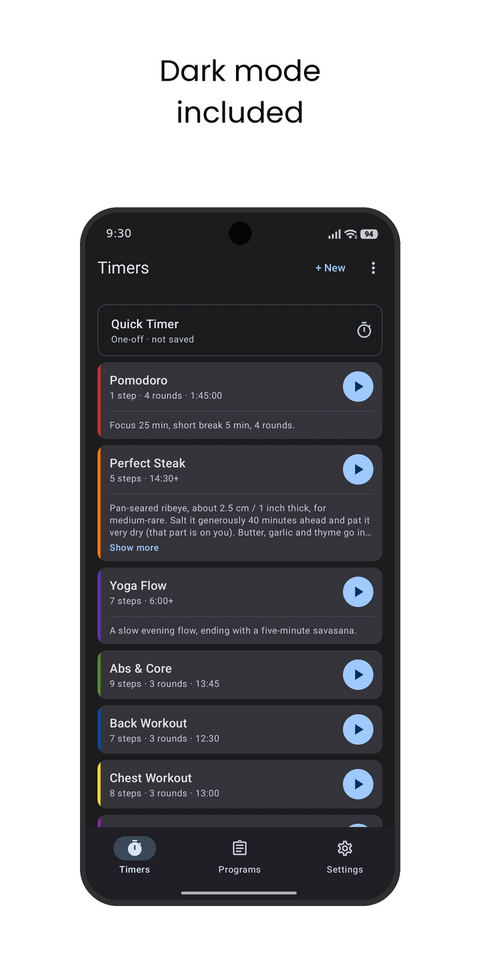 Dark mode included
